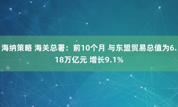 海纳策略 海关总署:前10个月 与东盟贸易总值为6.18万亿元 增长9.1%
