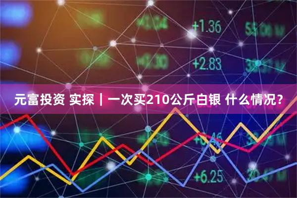 元富投资 实探｜一次买210公斤白银 什么情况？